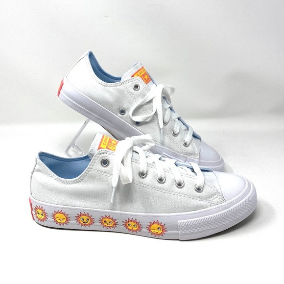 🌸Sale🌸 Converse CTAS White Chambray Blue Canvas Sneaker Women's Size 8 670702F - Picture 3 of 10